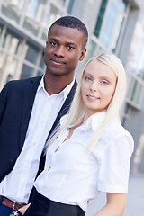 Image showing successful business team diversity outdoor summer 