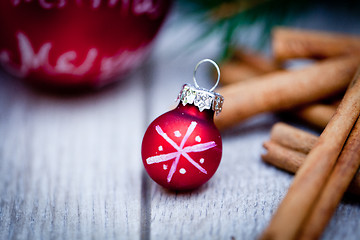 Image showing festive glitter christmas decoration bauble seasonal