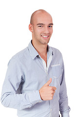 Image showing young adult attractive businessman smiling portrait isolated