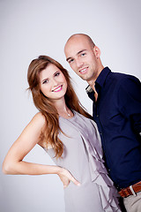 Image showing young attractive couple in love embracing portrait