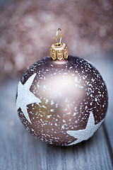 Image showing festive glitter christmas decoration bauble seasonal