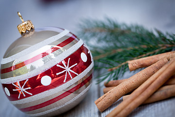 Image showing festive glitter christmas decoration bauble seasonal