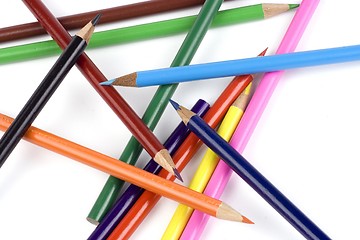 Image showing Disorderly Colored Pencil