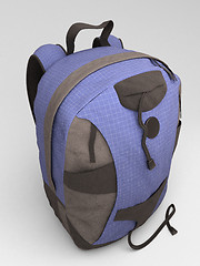 Image showing Blue travel backpack