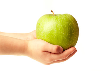 Image showing Apple in the hands