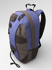 Image showing Blue travel backpack