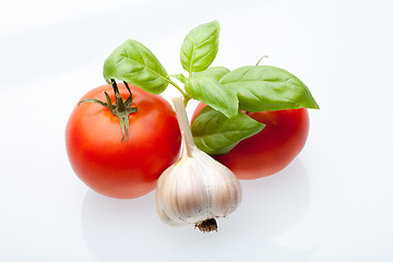 Image showing Tomato, mint and garlic