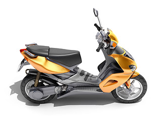 Image showing Trendy orange scooter close up