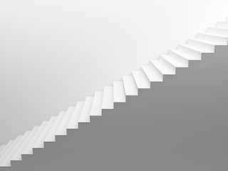 Image showing White empty stairs