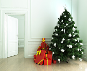 Image showing Christmas tree and gifts