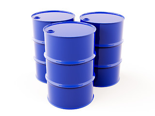 Image showing Blue metal barrel