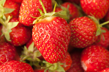 Image showing Strawberries closeup