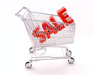 Image showing Cart for purchases and sale