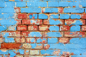 Image showing Old brick painted wall