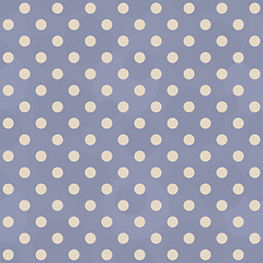 Image showing Abstract vintage seamless blue polka dots pattern