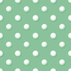 Image showing Abstract vintage seamless polka dots volumetric green pattern
