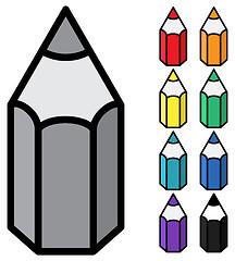 Image showing Simple color pencil on white background