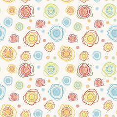 Image showing Abstract vintage seamless pattern - color curves circles