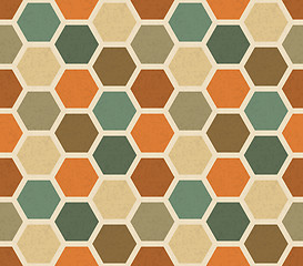 Image showing Hexagonal vintage seamless pattern