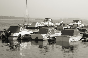 Image showing wharfboat in the morning