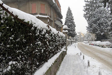 Image showing The streets covered in snow, Zagreb, Croatia