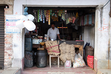 Image showing Old grocery store in a rural place in Kumrokhali, West Bengal, India