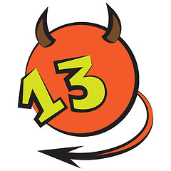 Image showing devilish ball with number thirteen