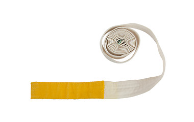 Image showing White and yellow belt isolated