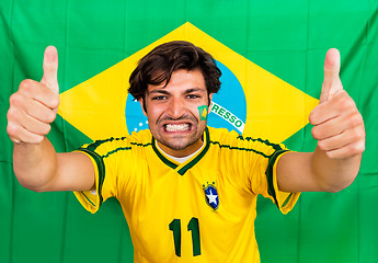 Image showing Brazilian sports fan