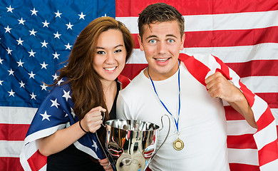 Image showing Two American Sports fans