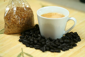 Image showing Coffee and sugar