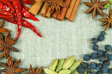 Image showing Whole spices frame