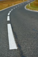 Image showing road through the green field