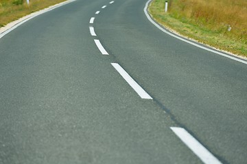 Image showing road through the green field