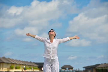 Image showing happy woman enjoy  summer time