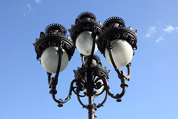 Image showing Antique cast iron lampost, Tunis