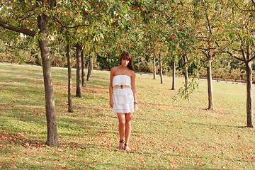 Image showing Young woman outdoors portrait