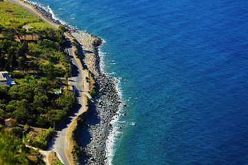 Image showing Rural road near the sea