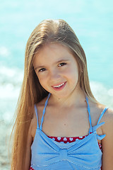 Image showing Beautiful little girl near the sea