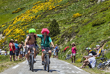 Image showing Friends on Bicycles