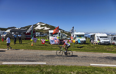 Image showing Amateur Cyclist on the Road of Le Tour de France