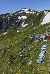 Image showing Bicycles on the Slopes of the Mountain 