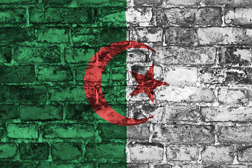 Image showing Algerian flag on wall