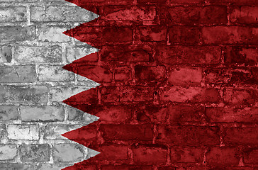 Image showing Bahrain flag on wall