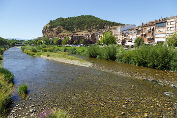 Image showing Najerilla River passing through the town of Najera