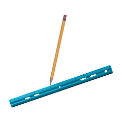 Image showing Pencil and Ruler