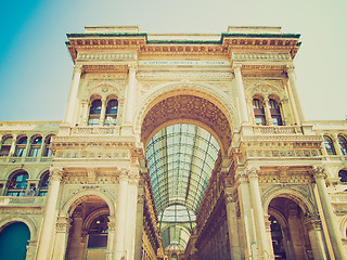 Image showing Retro look Galleria Vittorio Emanuele II, Milan