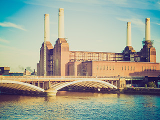 Image showing Vintage look Battersea Powerstation London