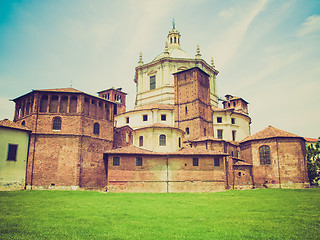 Image showing Retro look San Lorenzo church, Milan