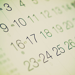 Image showing Retro look Calendar